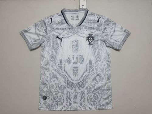 Fan Version 2026 Portugal White/Grey Soccer Jersey Football Shirt