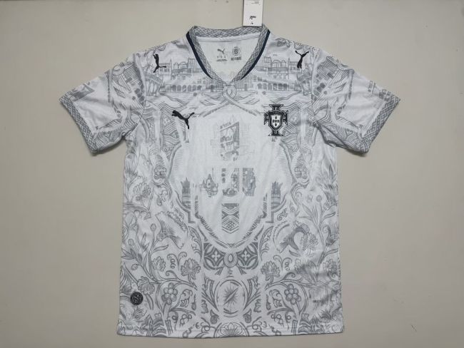 Fan Version 2026 Portugal White/Grey Soccer Jersey Football Shirt