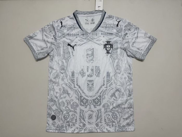 Fan Version 2026 Portugal White/Grey Soccer Jersey Football Shirt