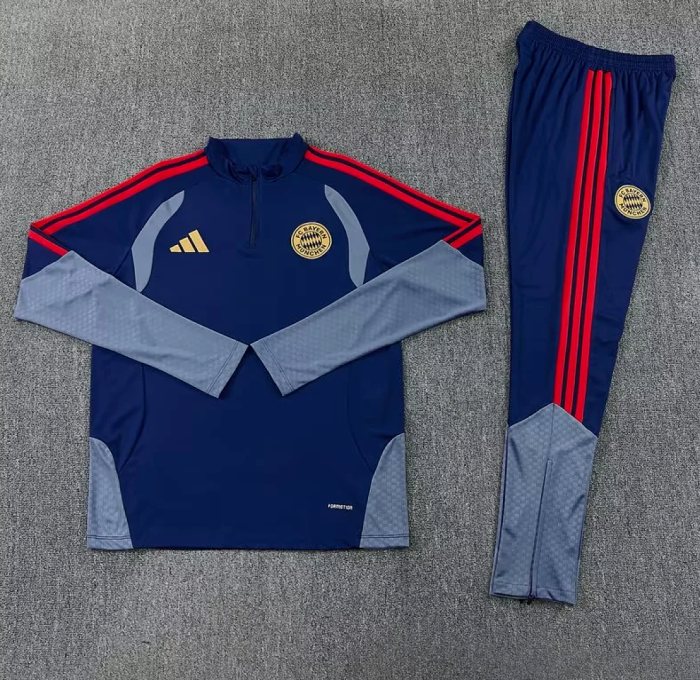 2026 Bayern Munich Dark Blue Soccer Training Sweater and Pants Football Kit