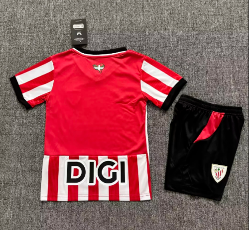Youth Uniform Kids Kit 2026-2027 Athletic Bilbao Home Soccer Jersey Shorts Child Football Set
