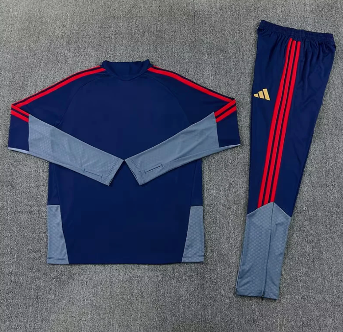 2026 Bayern Munich Dark Blue Soccer Training Sweater and Pants Football Kit