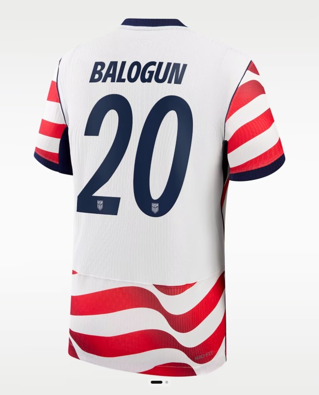 Player Version 2026 USA BALOGUN 20 Home Soccer Jersey United States Football Shirt
