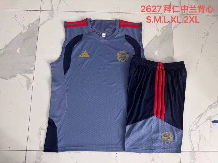 Adult Uniform 2026-2027 Bayern Munich Dark Blue Soccer Training Vest and Shorts Football Kits