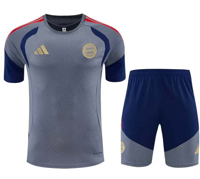 Adult Uniform 2026-2027 Bayern Munich Dark Grey Soccer Training Polo and Shorts Football Kits