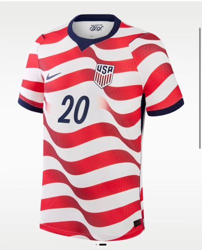 Fan Version 2026 USA BALOGUN 20 Home Soccer Jersey United States Football Shirt
