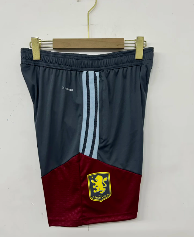 Fan Version 2026-2027 Aston Villa Dark Grey Soccer Training Shorts Football Shorts