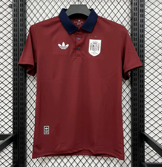 Fan Version 2026-2027 Spain Red Soccer Polo Football Shirt