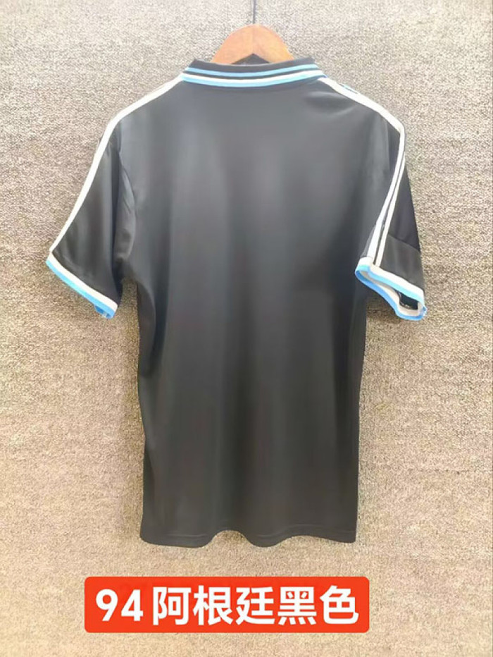 Retro Jersey 1994 Argentina Black Soccer Jersey Vintage Football Shirt