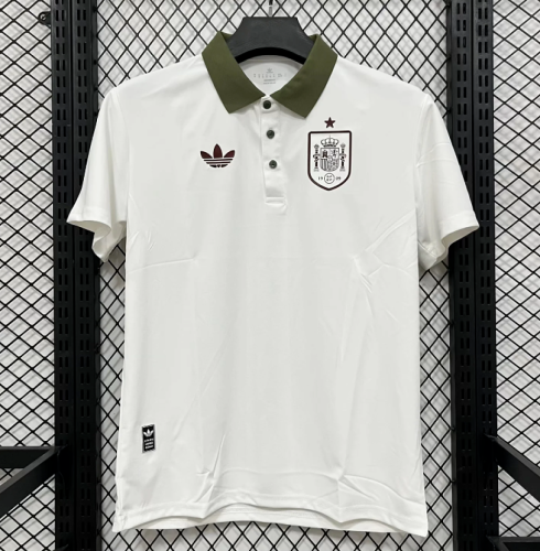 Fan Version 2026-2027 Spain White Soccer Polo Football Shirt