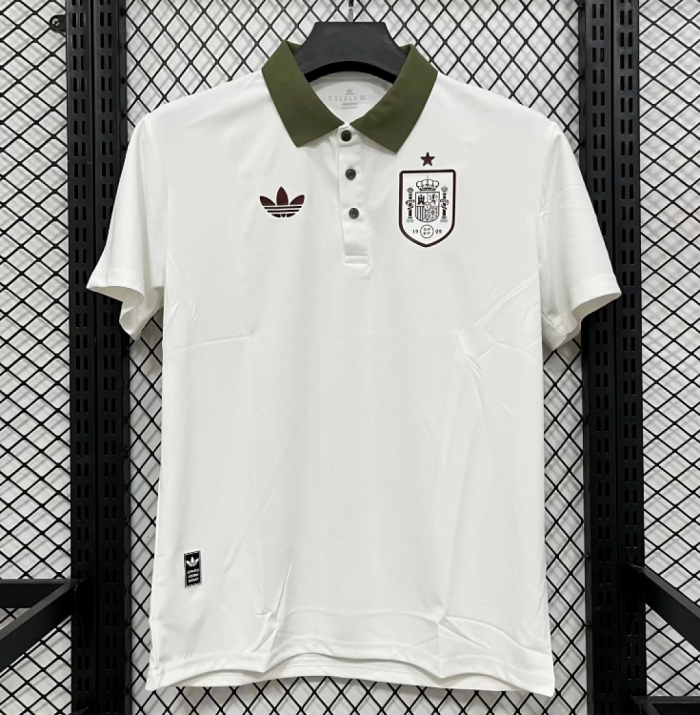 Fan Version 2026-2027 Spain White Soccer Polo Football Shirt