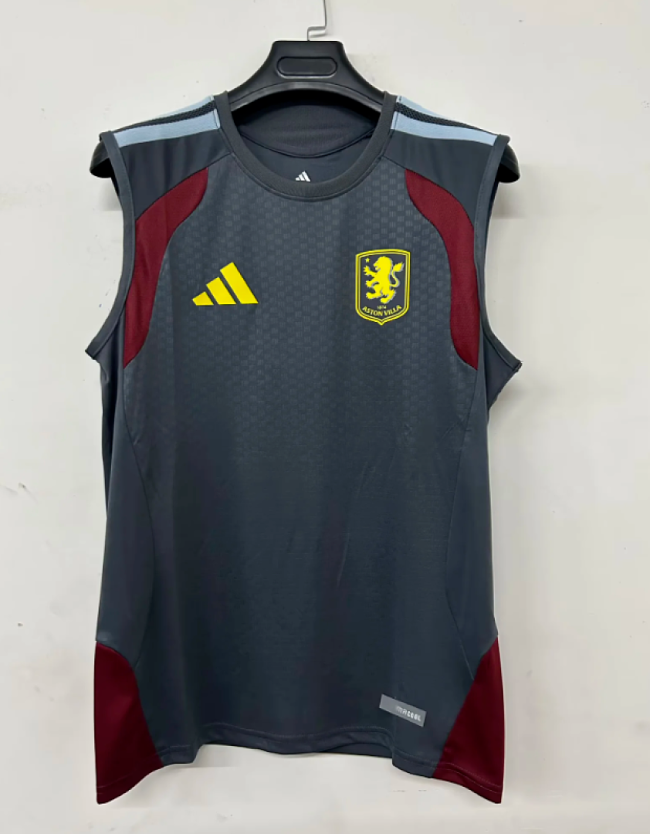 Fan Version 2026-2027 Aston Villa Dark Grey Football Training Shirt Soccer Vest