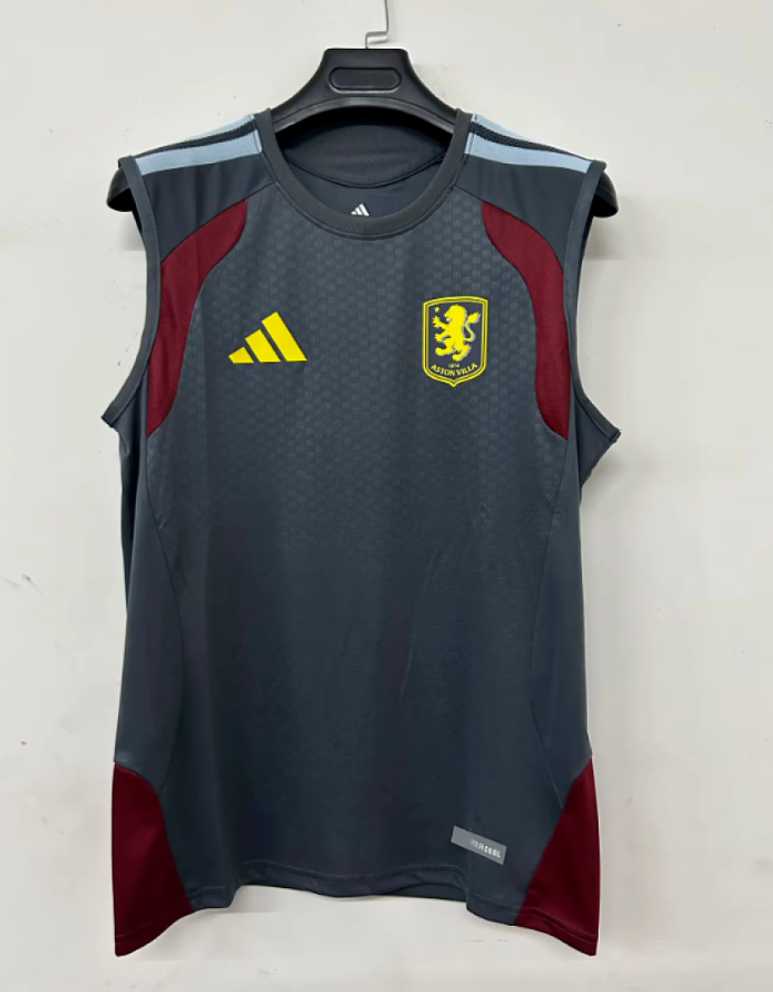 Fan Version 2026-2027 Aston Villa Dark Grey Football Training Shirt Soccer Vest