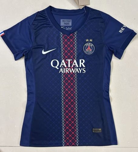 with 2 Stars Women 2025-2026 PSG Home Soccer Jersey Girl Paris Football Shirt