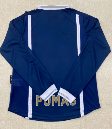 Long Sleeve Retro Jersey 1999-2000 Pumas Away White Soccer Jersey Vintage Football Shirt