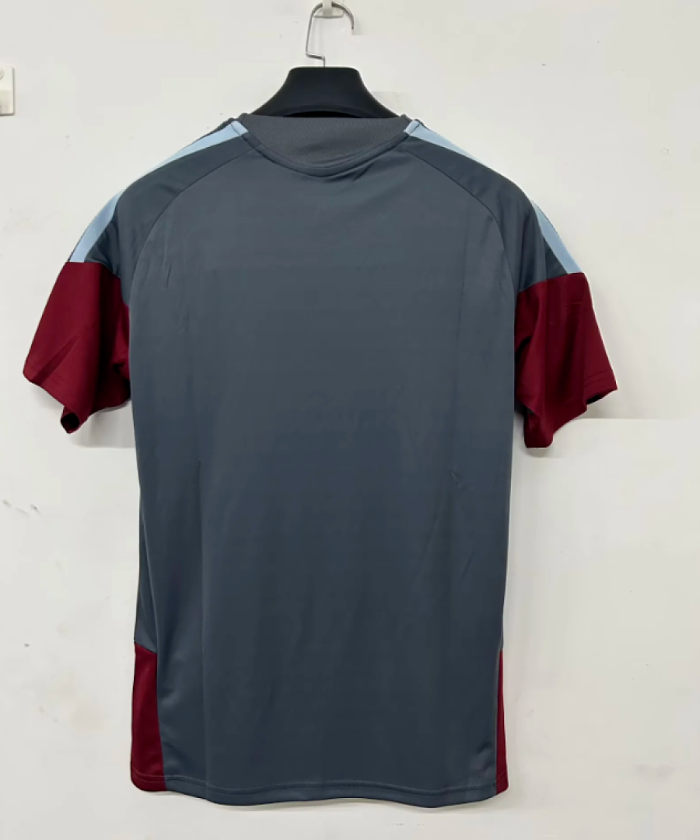 Fan Version 2026-2027 Aston Villa Dark Grey Football Training Shirt Soccer Jersey