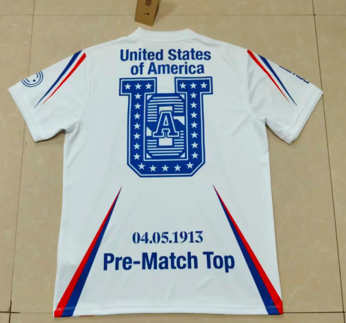 Fan Version 2026 USA White Soccer Pre-match Top Jersey United States Football Shirt