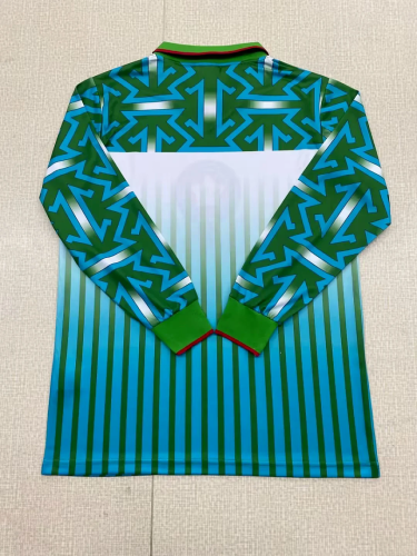 Long Sleeve Retro Jersey 1994-1995 Morocco Away Green Soccer Jersey Football Shirt