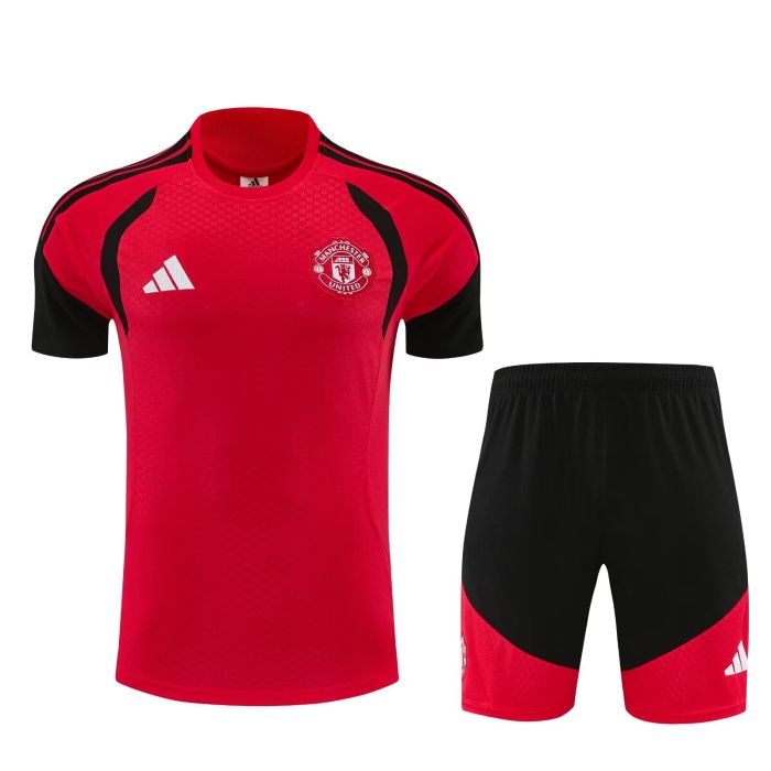 Adult Uniform 2026-2027 Manchester United Red/Black Soccer Training Jersey and Shorts Football Kits