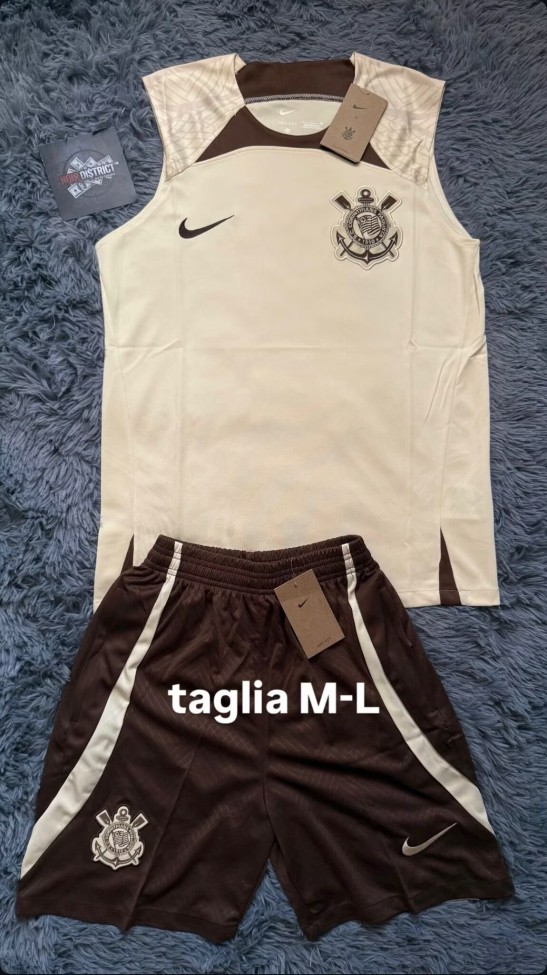Adult Uniform 2026-2027 Corinthians Light Yellow Soccer Training Vest and Shorts Football Kits