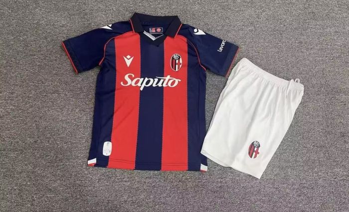 Youth Uniform Kids Kit 2026-2027 Bologna Home Soccer Jersey Shorts Child Football Set