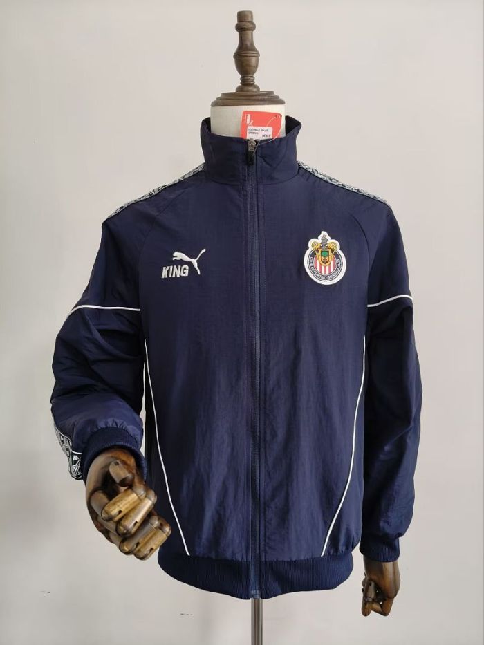 2026 Chivas Dark Blue Soccer Windbreaker Jacket Football Jacket