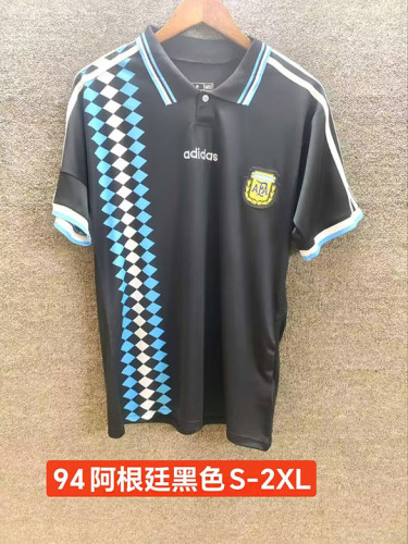 Retro Jersey 1994 Argentina Black Soccer Jersey Vintage Football Shirt