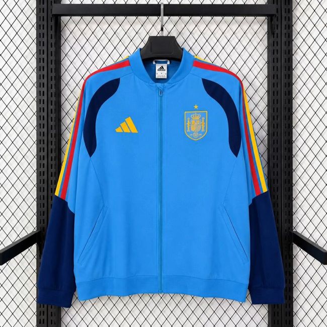 2026 Spain Blue Soccer Windbreaker Jacket Football Jacket
