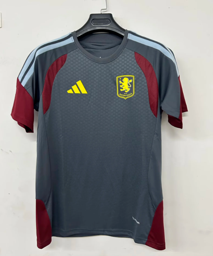 Fan Version 2026-2027 Aston Villa Dark Grey Football Training Shirt Soccer Jersey