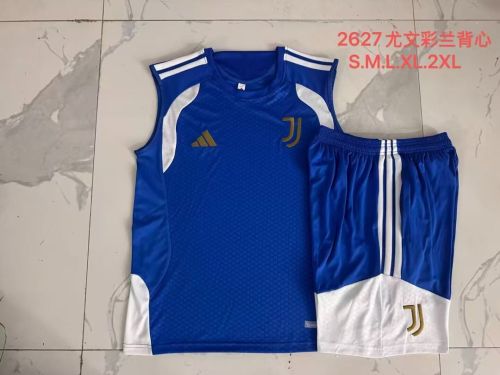 Adult Uniform 2026-2027 Juventus Blue/White Soccer Training Vest and Shorts Football Kits