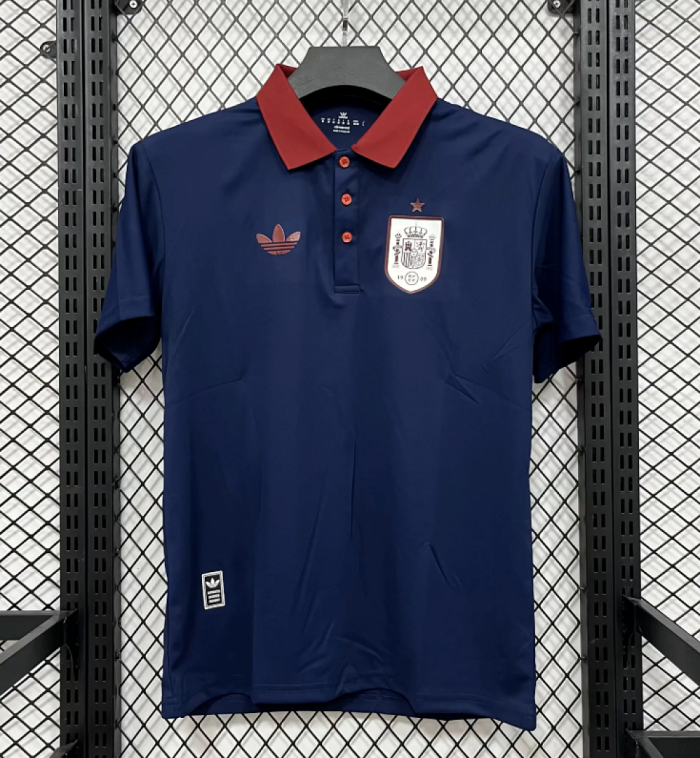 Fan Version 2026-2027 Spain Dark Blue Soccer Polo Football Shirt