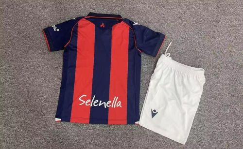 Youth Uniform Kids Kit 2026-2027 Bologna Home Soccer Jersey Shorts Child Football Set