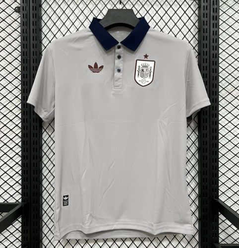 Fan Version 2026-2027 Spain Grey Soccer Polo Football Shirt