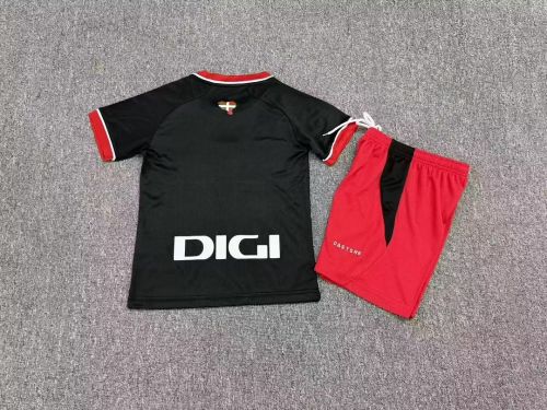 Youth Uniform Kids Kit 2026-2027 Athletic Bilbao Away Black Soccer Jersey Shorts Child Football Set