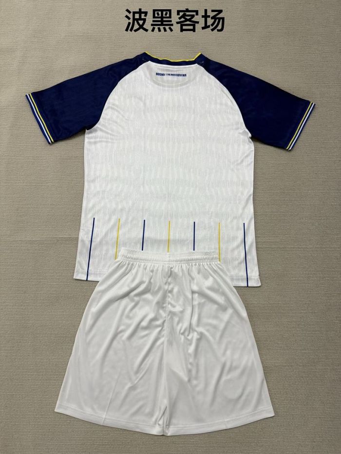 Youth Uniform Kids Kit 2026 Bosnia and Herzegovina Away White Soccer Jersey Shorts Child Football Set