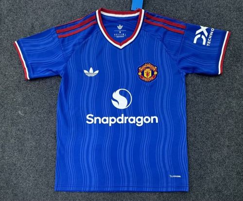 Fans Version 2026-2027 Manchester United Away Blue Soccer Jersey Man United Football Shirt