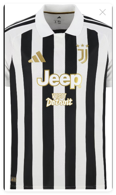 with VISIT DETROIT Maillot Juve Shirt Fans Version 2026-2027 Juventus Home Soccer Jersey Football Shirt