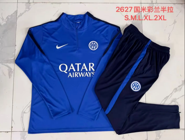 2026-2027 Inter Milan Blue Soccer Training Sweater Jacket Football Jacket and Pants