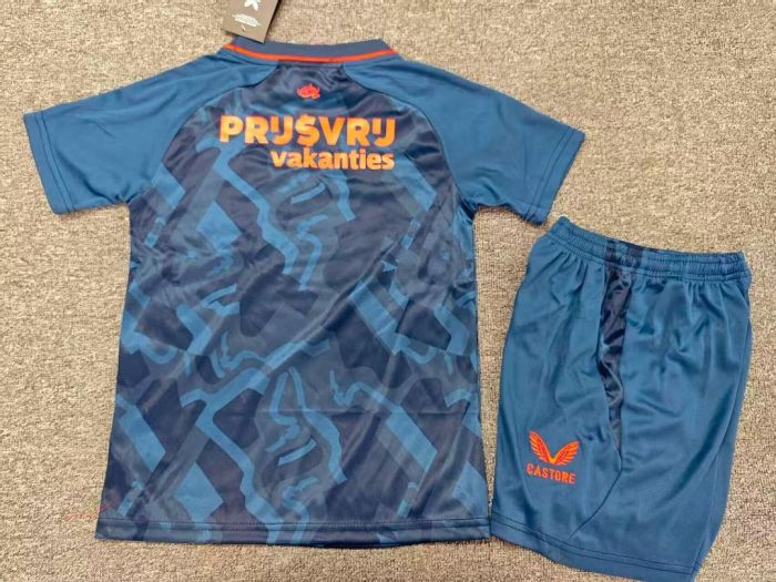 Youth Uniform Kids Kit 2026-2027 Feyenoord Rotterdam Third Away Soccer Jersey Shorts Child Football Set