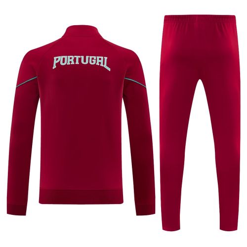 2026-2027 Portugal Red Soccer Windbreaker Tracksuit Jacket Football Jacket and Pants