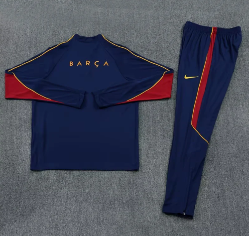 2026-2027 Barcelona Dark Blue Soccer Sweater Jacket Football Jacket and Pants