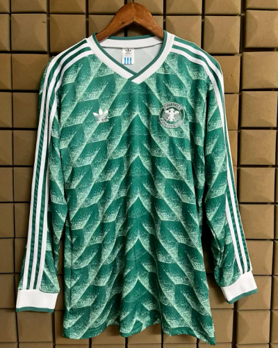 Long Sleeve Retro Jersey 1990 Germany Green Vintage Soccer Jersey Football Shirt