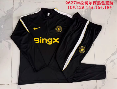 2026-2027 Chelsea Black Soccer Training Sweater Jacket Football Jacket and Pants