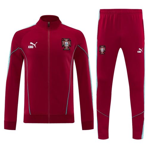 2026-2027 Portugal Red Soccer Windbreaker Tracksuit Jacket Football Jacket and Pants
