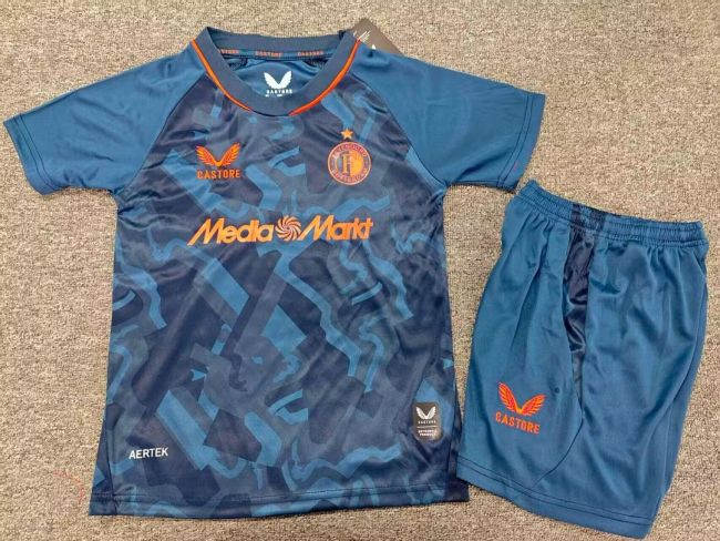 Youth Uniform Kids Kit 2026-2027 Feyenoord Rotterdam Third Away Soccer Jersey Shorts Child Football Set