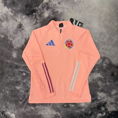 Long Sleeve 2026 Colombia Pink Soccer Training Sweater Shirt