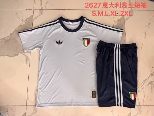 Adult Uniform 2026-2027 Italy Light Blue Soccer Training Jersey and Shorts Football Kits