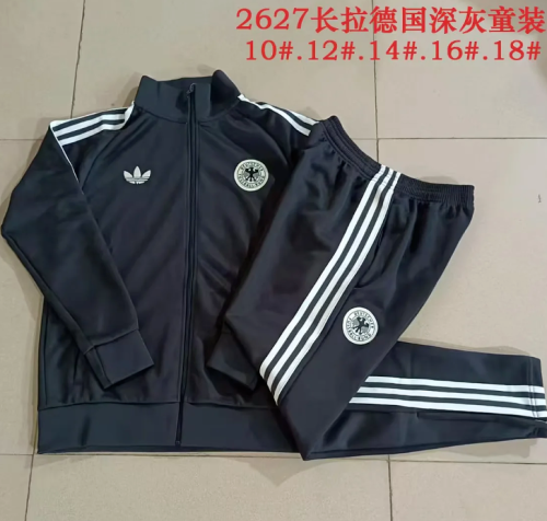 Youth 2026-2027 Germany Dark Grey Soccer Training Jacket and Pants Child Football Kit