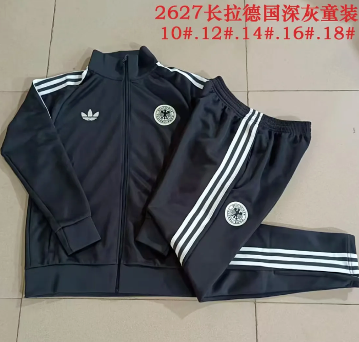 2026-2027 Germany Dark Grey Soccer Tracksuit Jacket Football Jacket and Pants