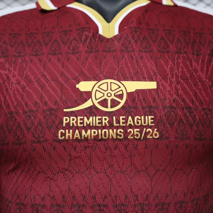 with Golden EPL+Racism Patch Player Version 2026-2027 Arsenal red league champion version Soccer Jersey Football Shirt